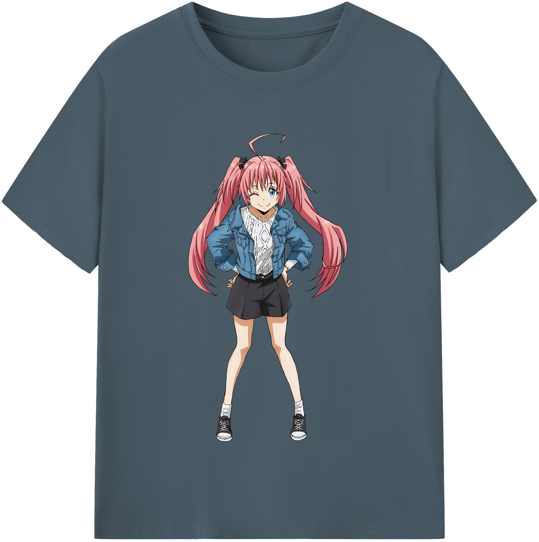 （画像用） 転スラ Regarding Reincarnated to Slime 綿100％半袖Tシャツ（フロントプリント）